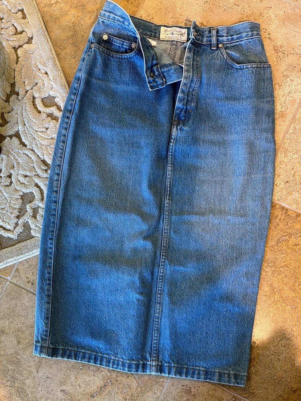 Ralph Lauren Straight-Leg Blue Denim Skirt
